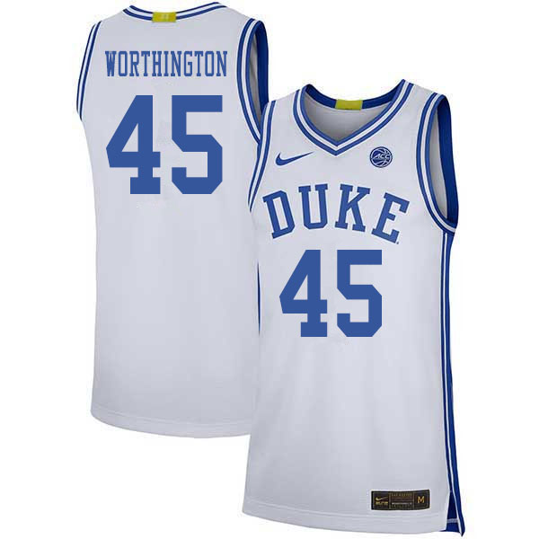 2020 Men #45 Keenan Worthington Duke Blue Devils College Basketball Jerseys Sale-White